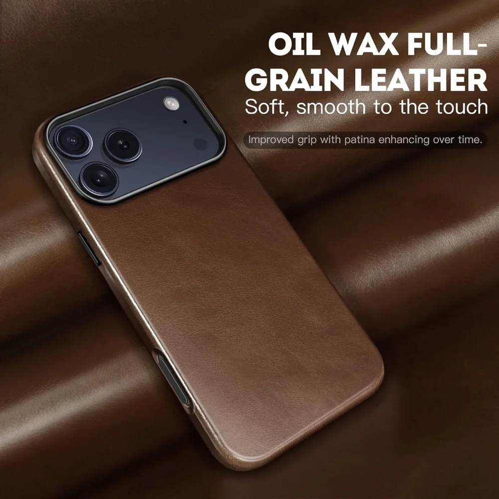 iPhone 17 Pro Max Real Leather Case